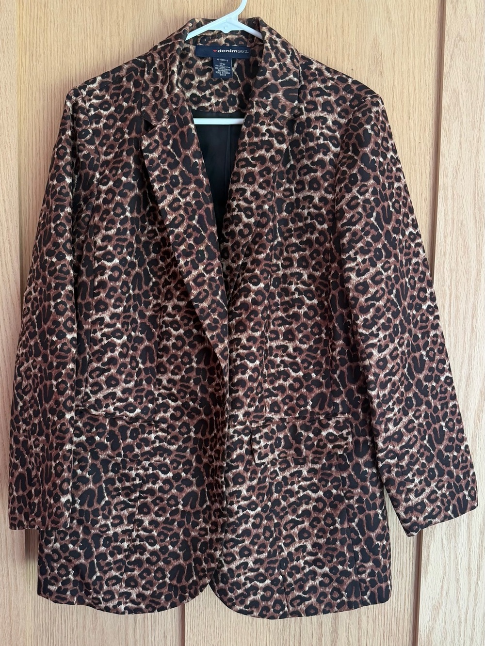 Denim 24/7 Leopard Print Blazer in Brown and Black